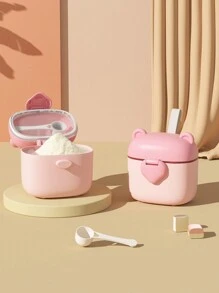 1pc Baby Portable Formula Milk Powder Dispenser Snack Storage Container, Cute Cartoon Bear Design