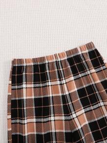 SHEIN 4pcs Tween Boy Simple Solid Color T-Shirt, Plaid Straight Leg Pants, Knit Relaxed Fit Lounge & Sleepwear Set - Multicolor - View 5