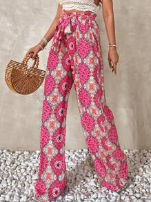 EURMUSE Bohemian Wide Leg Pant - Multicolor - View 3