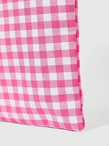 SHEIN MOD Plaid,Shopping Bag,Women Tote Bag For School, College, For Summer - Pink - View 3