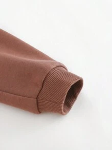 Cozy Pixies 2pcs/Set Boy's Letter Pattern Knit Soft Crew Neck Long Sleeve Sweatshirt And Elastic Waist Jogger Pants - Multicolor - View 6