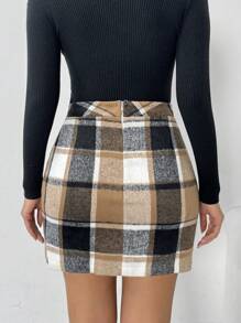 EMERY ROSE Women's Plaid Pencil Skirt - Multicolor - View 2