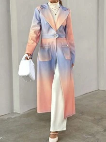 SHEIN Clasi 女士休闲扎染渐变色羊毛夹克（随机印花） - 彩色 - 查看 6