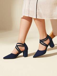 CUCCOO BASICS Zapatos de tacón minimalistas de punta fina con correa de tobillo para zapatos de verano de vacaciones, zapatos elegantes de tacón para el regreso a la escuela, zapatos de estudiante universitaria, zapatos de Navidad, otoño y Año Nuevo