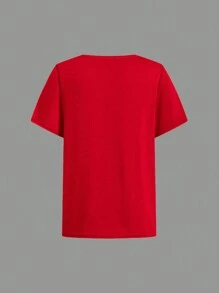 SHEIN Conjunto de 4 peças para meninos, camisetas soltas, casuais, com estampa gráfica, gola redonda, manga curta