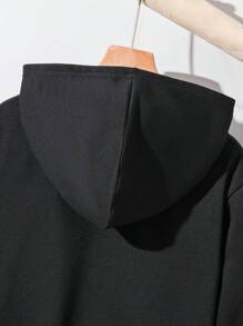 SHEIN Leap Crew Tween Boy 廉价青少年男孩儿童服装超大 T 恤、基本款衬衫、秋冬季运动拉链连帽衫和运动裤 3 件套，适合通勤、上学、日常休闲、学院风、运动、秋冬季 - 寶藍色 - 查看 6
