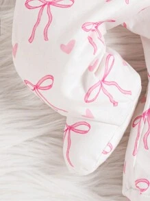 SHEIN 3-teiliges Set Baby Mädchen Schlafanzug mit Schmetterling Muster, weiß, Langarm, mit Romper, Hut und Lätzchen