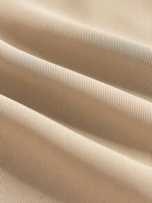 Seusyu Women's Solid Color Minimalist Casual Suit Pants - Khaki - View 5