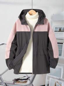 Tween Girls' Contrast Color Zip Up Hoodie Jacket, Casual & - Multicolor - View 1