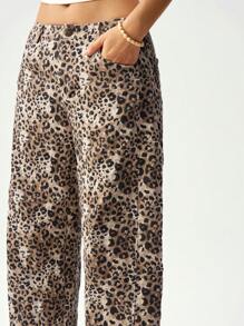 Bohemela Leisure Woven Low-Waist Women Leopard Print Harem Pants - Multicolor - View 3