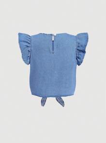 SHEIN Top de Denim Azul para Meninas Jovens