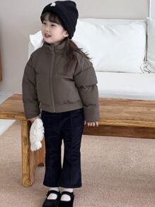 Dazy Kids Girls Solid Color Jacket, Young Girl Fall Clothes - Grey - View 6