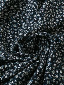 SHEIN LUNE Women's Floral Allover Print A-Line Skirt, Casual Vacation Maxi Women Outfit - Black - View 5