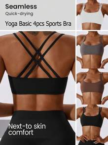 4pcs/Set Women's Seamless Sports Bras