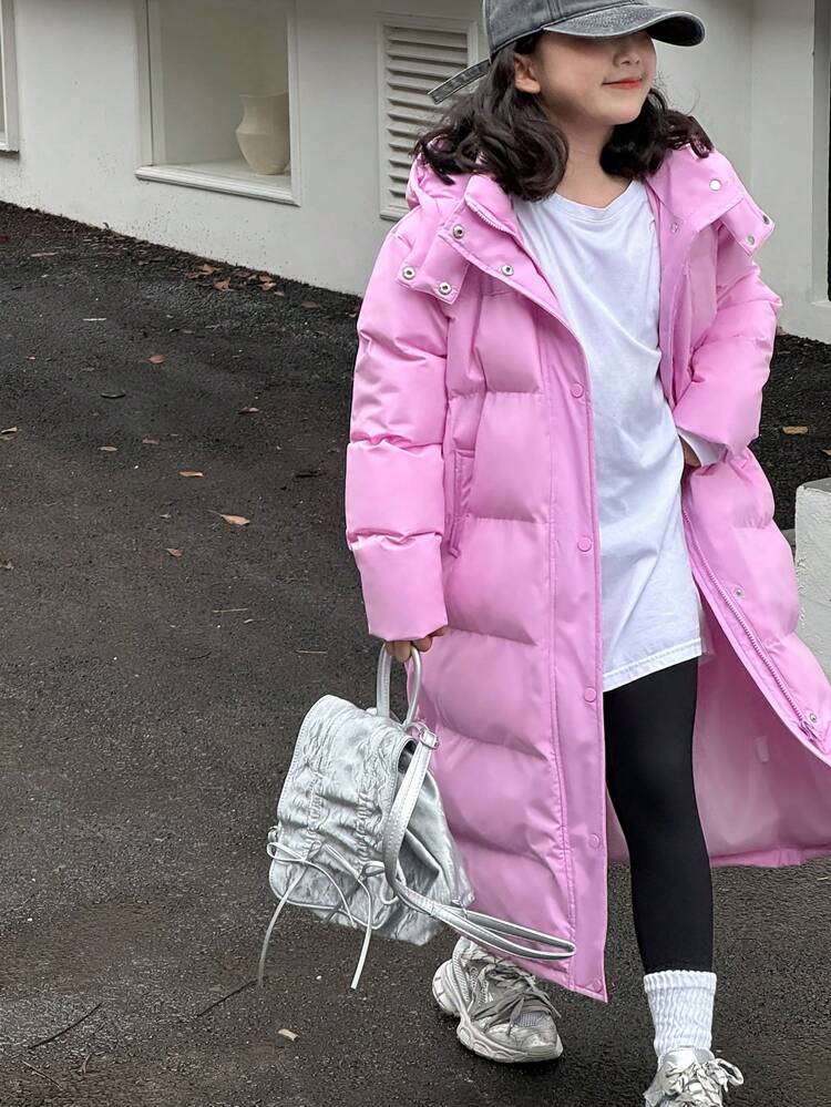Tween Girl Solid Color Padded Coat, Fall