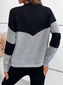 SHEIN LUNE Fashionable New Zip-Up Knitted Sweater, European And American Design Sense, Lace Patchwork, Casual Versatile Pullover