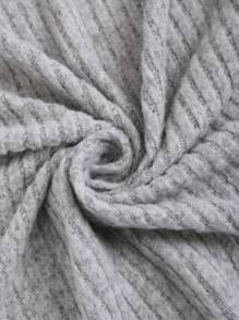 SHEIN Unity 罗纹面料抹胸和轻质开衫搭配超短紧身裤 - 灰色 - 查看 6