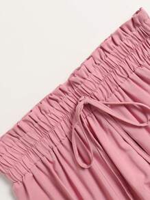 纯色多层褶裥松紧腰半身裙，度假风