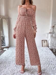 Chiquease 女士碎花露肩连体衣 - 彩色 - 查看 3