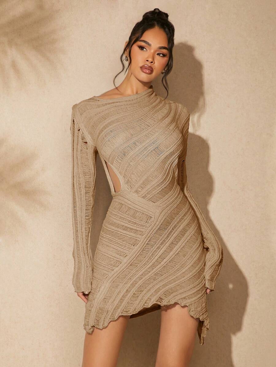 Hauture Dziewczęta nie płaczą, damska sukienka z solidnej dzianiny