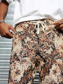 Manfinity Homme Quần tây Hawaii dáng rộng in hoa màu xanh cho nam - Nhiều màu - Xem 3