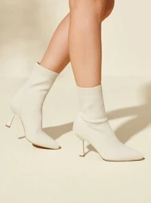CUCCOO BASICS Women's Fashionable  Tight-Fit High Heel Pointed Toe Ankle Boots For Office, Dating, And Parties Halloween