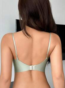 DAZY Floral Lace Bustier Bra With Wireless,Back To School Clothes - Green - View 2