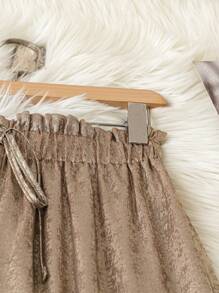 SHEIN Unity 女士优雅金色直筒裤，秋冬款 - 金色 - 查看 5