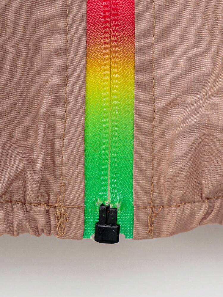 Baby Boys' Casual Comfortable Hooded Lightweight Jacket, Spring Autumn - Khaki - View 5