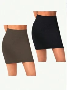 Easithlete Solid Color High Waist Seamless Athletic Skirttennis Skirt Two Pieces