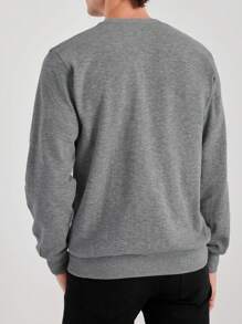 RueChic Men Letter Graphic Sweatshirt For Autumn & Winter - Grey - View 2