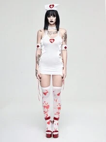 ROMWE Anime 万圣节角色扮演性感护士制服套装