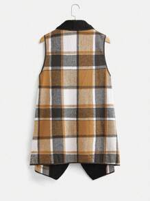 Calvaya Plus Size Sleeveless Vest With Collar Fur Detail, For Winter - Multicolor - View 2