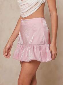 L'Amorae Mini Skirt With Ruffle