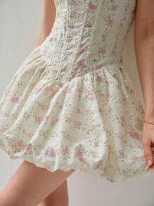 Enchnt Robe bandeau à imprimé floral pour femme