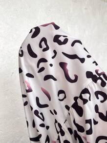 Celure Plus Size V-Neck Patchwork Floral Print Minimalist Casual Dress