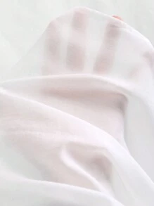 Sweetra 女式纯色 V 领荷叶边长袖衬衫，春夏 - 白色 - 查看 6