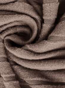 SHEIN LUNE Plus Size Xuân Thu Thường Ngày Dệt Kim Có Gân Áo Dài Tay Và Quần Bộ 2 Chiếc - Màu Khaki - Xem 6