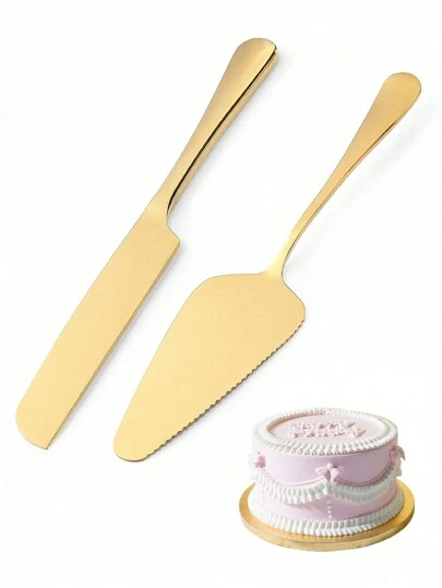 不锈钢烘焙餐具奶酪和面包刀和铲子套装，适用于披萨、蛋糕、馅饼、面包，非常适合餐厅、婚礼、生日宴会、甜点蛋糕刀、披萨铲。厨房和厨具、餐具学校用品、返校圣诞节节日送礼