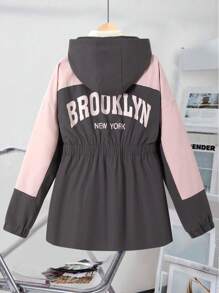 Tween Girls' Contrast Color Zip Up Hoodie Jacket, Casual & - Multicolor - View 2