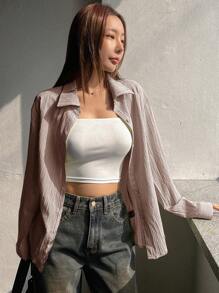 DAZY Blusa suelta y casual de uso cotidiano para mujer, primavera y verano