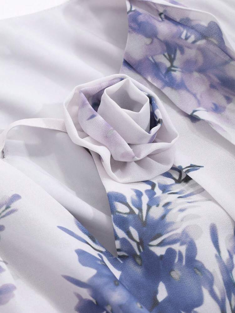 2pcs/Set Women Floral 3D Embroidered Shirt And Skirt Set,Fall Clothes