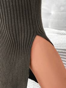 SHEIN LUNE Bộ áo len cổ lọ cỡ lớn kèm chân váy midi - Áo len cổ cao kết hợp với chân váy midi xẻ tà. Tiệc tùng, lễ hội âm nhạc, đồ mặc nhà, sự kiện trở lại trường, tặng quà và mua sắm. Bộ đồ mùa thu cho nữ, áo len cổ lọ, bộ vest nữ, váy mùa đông cho nữ, bộ đồ hai mảnh gợi cảm, váy thanh lịch cho nữ, quần áo mùa thu cong, trang phục mùa thu hai mảnh, - xanh quân đội - Xem 3