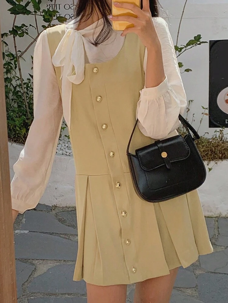 Women Sleeveless Short Dress With Built-In Waistcoat,Mini Dress,Casual Women Dresses