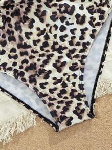 SHEIN Swim Ladies Bikini Set, Random Prints, Padded Summer - Black - View 4