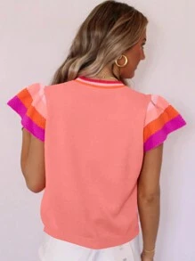 CILKOO Áo tank top thể thao dệt kim chấm bi phối màu dành cho nữ, kiểu dáng thường ngày mùa hè. - Bụi hồng - Xem 3