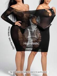 SHEIN SXY Vestido sexy de verano ajustado con transparencias en la parte delantera