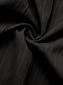 Maweii 大码女式 V 领荷叶边拼接喇叭袖宽松连衣裙，春夏 - 黑色 - 查看 4