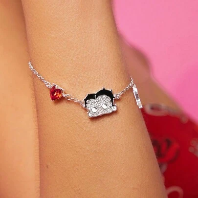 Betty Boop x SHEIN Cartoon Character Rhinestone Decor Bracelet,Gift Ideas,Party,Holiday,Valentine's Day
