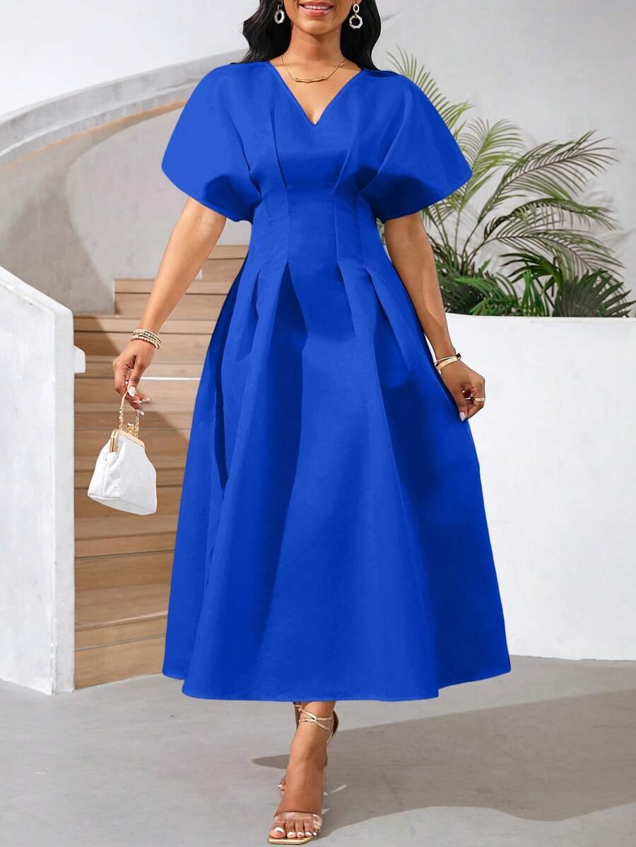SHEIN Lady Vestidos de fiesta, atuendos de invitada de boda, conjuntos de verano - azul real - Ver 1